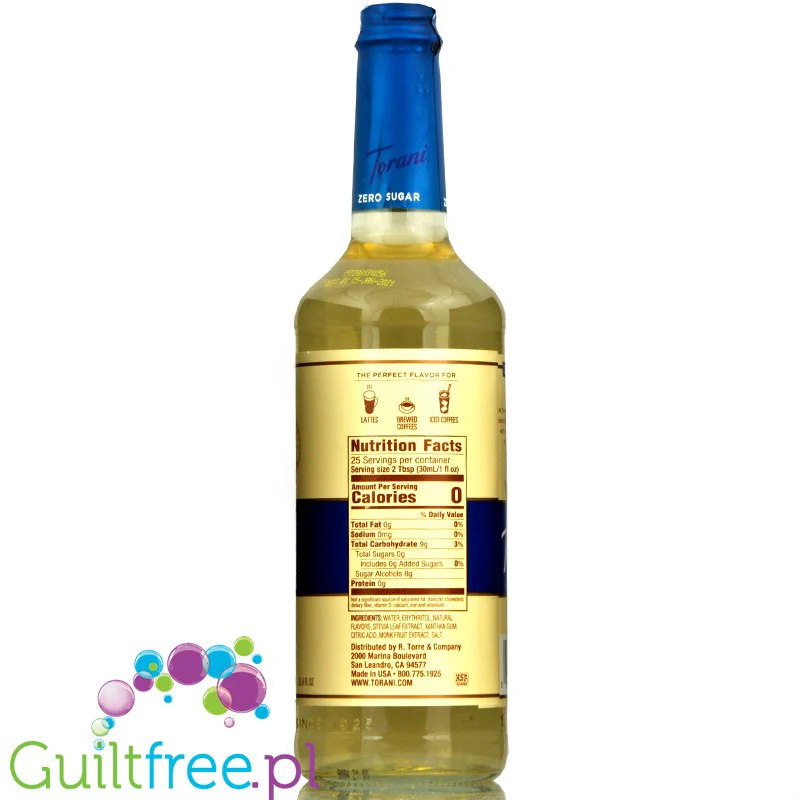 Torani Puremade Zero Vanilla - syrop tylko z naturalnymi słodzikami - Image 2