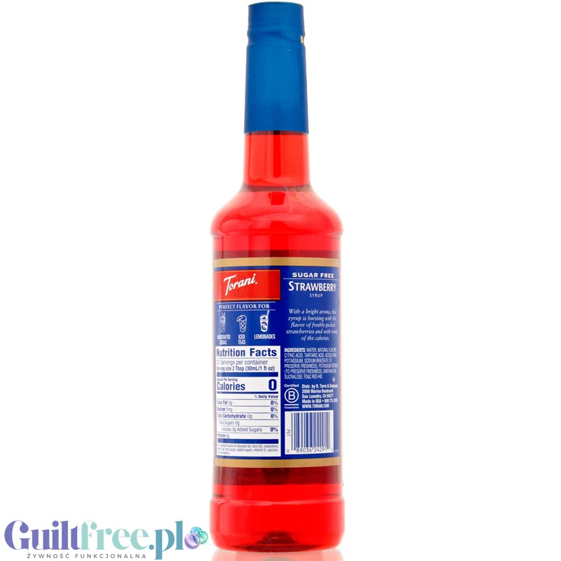 Torani Strawberry 0,75L - syrop do kawy bez cukru o smaku truskawkowym - Image 3