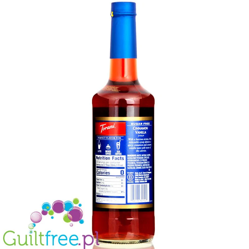 Torani Cinnamon Vanilla 0,75L - syrop do kawy bez cukru o smaku Cynamon & Wanilia - Image 3