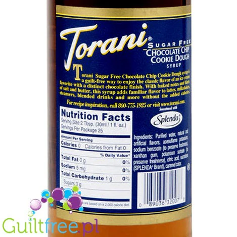 Torani Chocolate Chip Cookie Dough 0,75L - syrop do kawy bez cukru, smak Kruche Ciastka & Czekolada - Image 4