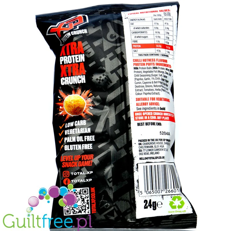 TOTAL XP Protein Crunch Chilli Hotness - keto chrupki proteinowe bez glutenu 106kcal & 13g białka - Image 2