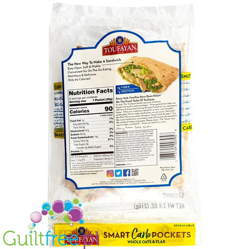 Toufayan Bakeries Smart Carb Pockets - pity niskowęglowodanowe 90kcal - Image 2