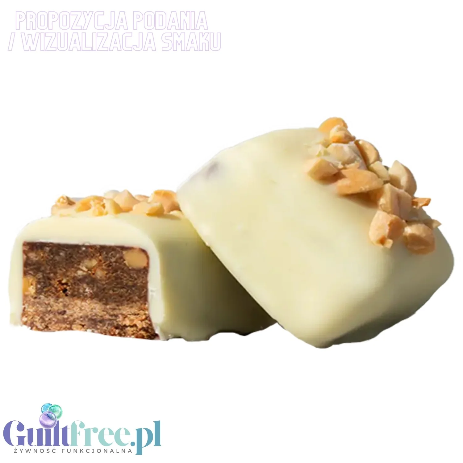 Treatfuls Love At First Bite - wegański organiczny batonik z orzechami ziemnymi w białej czekoladzie bez dodatku cukru - Image 7