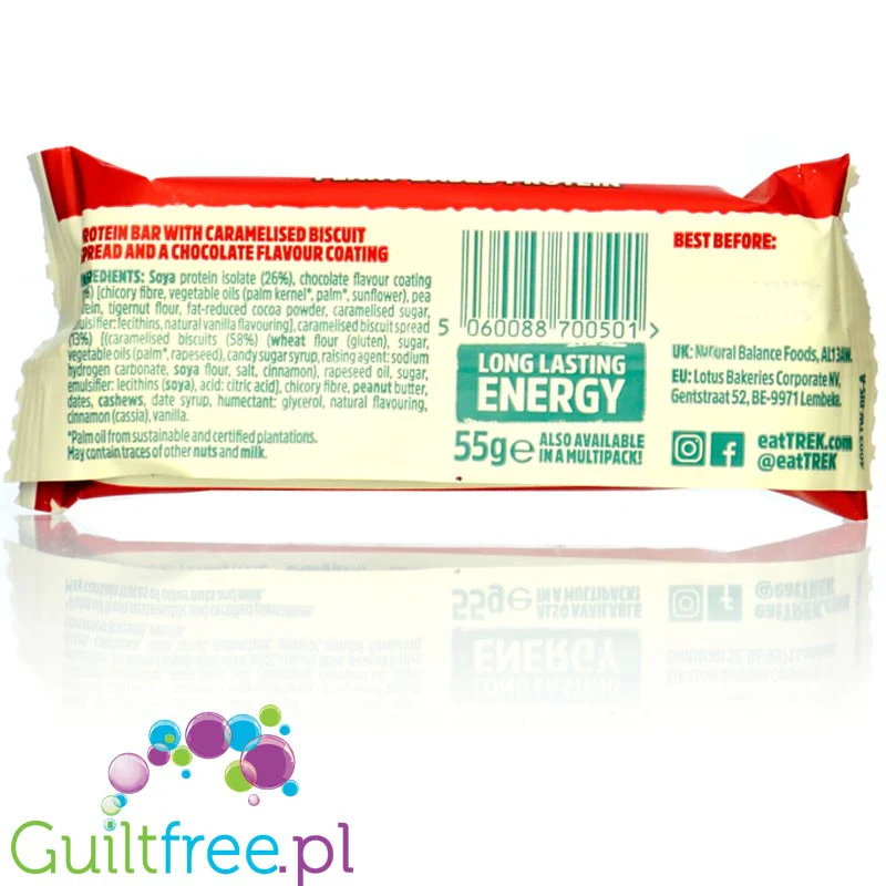 Trek Power Protein Bar Biscoff - wegański baton proteinowy 15g białka z prawdziwym kremem Biscoff - Image 2