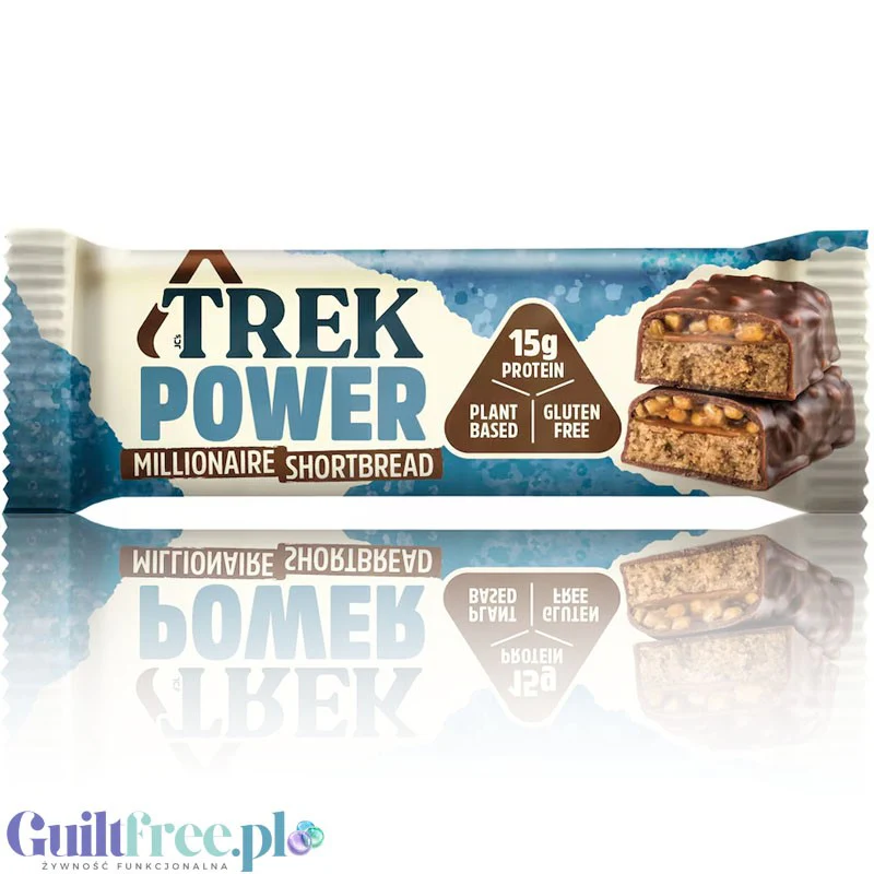 Trek Power Protein Bar Millionaire Shortbread - wegański baton proteinowy 15g białka bez słodzików