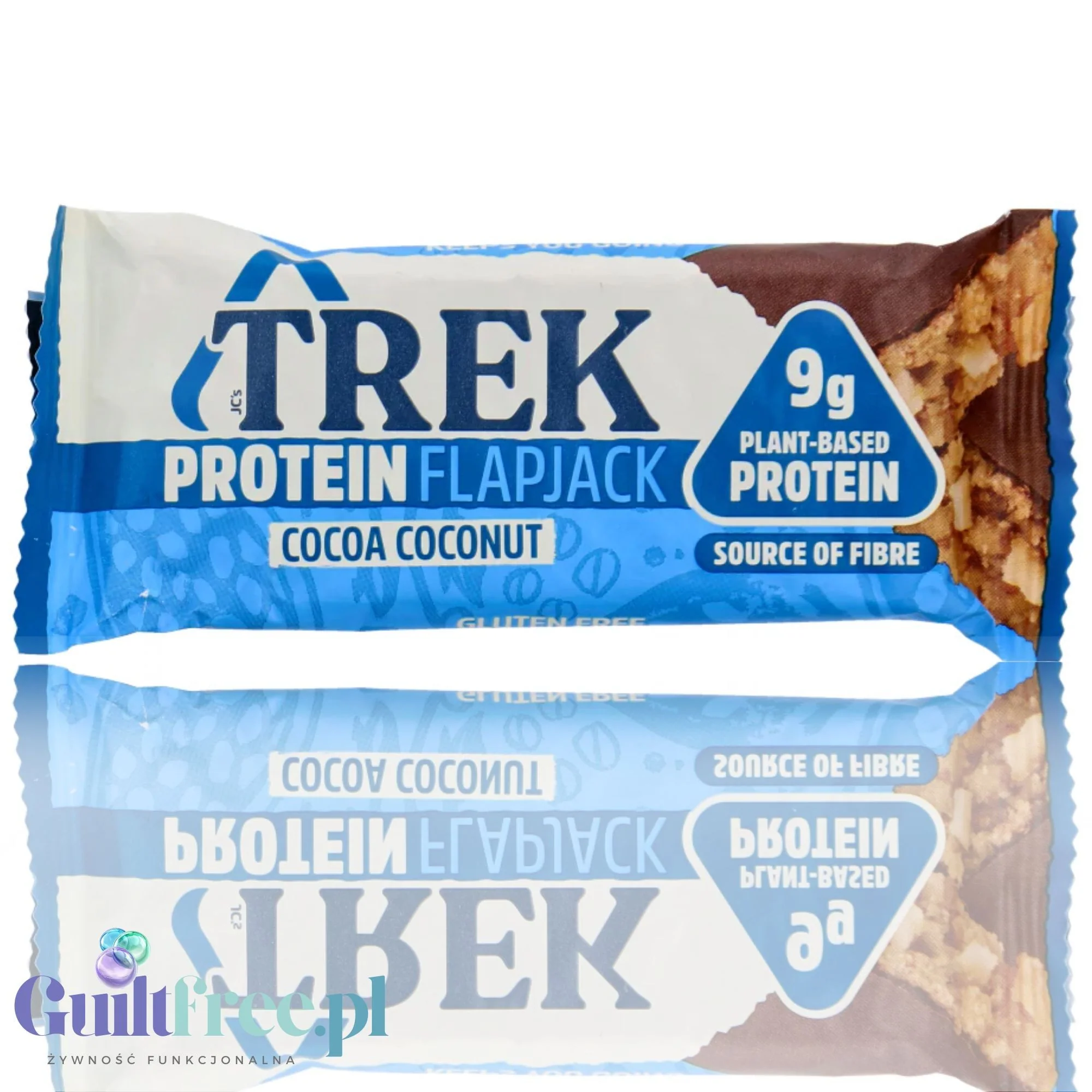 Trek Protein Flapjack Cocoa Coconut - bezglutenowy wegański baton z ciemną czekoladą 9g białka
