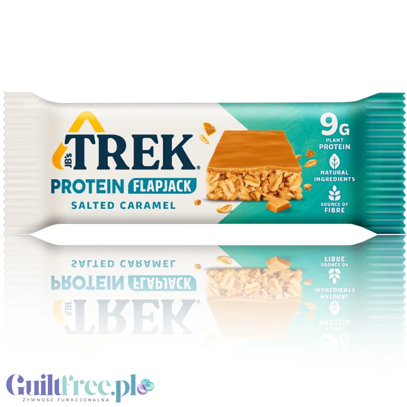 Trek Protein Flapjack Salted Caramel - wegański bezglutenowy baton białkowy 9g białka