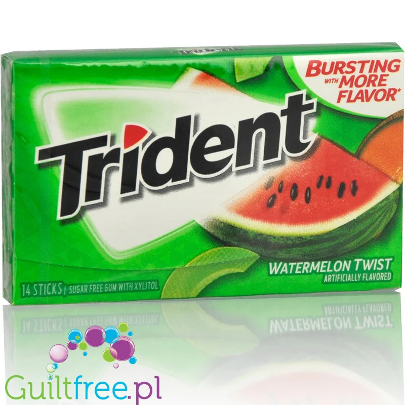 Trident Gum Watermelon guma do żucia bez cukru, z ksylitolem, arbuzowa