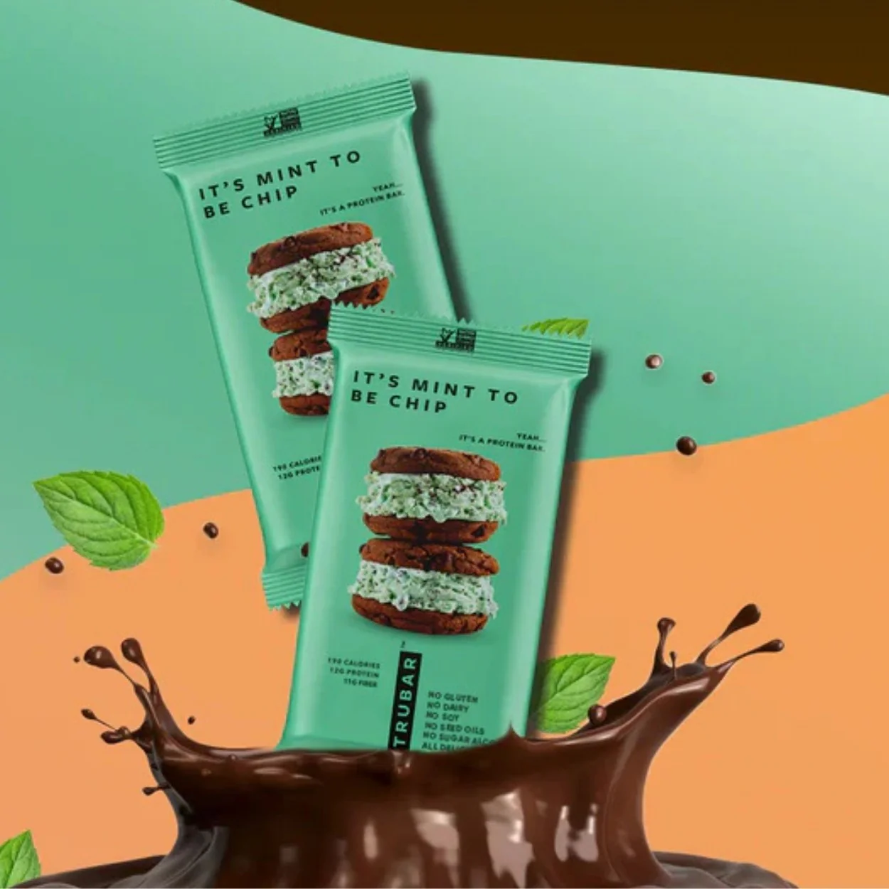 TRUBAR It's Mint to Be Chip - wegański baton proteinowy bez soi, glutenu i słodzików - Image 2