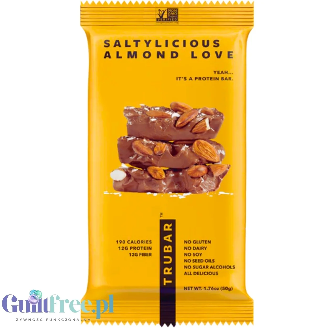 TRUBAR Saltylicious Almond Love - wegański baton proteinowy bez soi, glutenu i słodzików