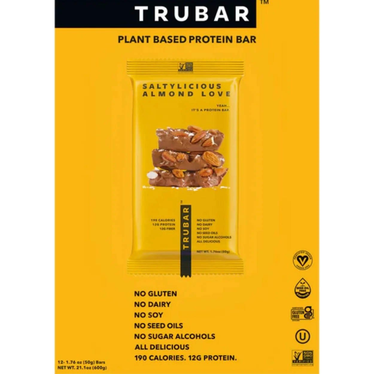 TRUBAR Saltylicious Almond Love - wegański baton proteinowy bez soi, glutenu i słodzików - Image 5