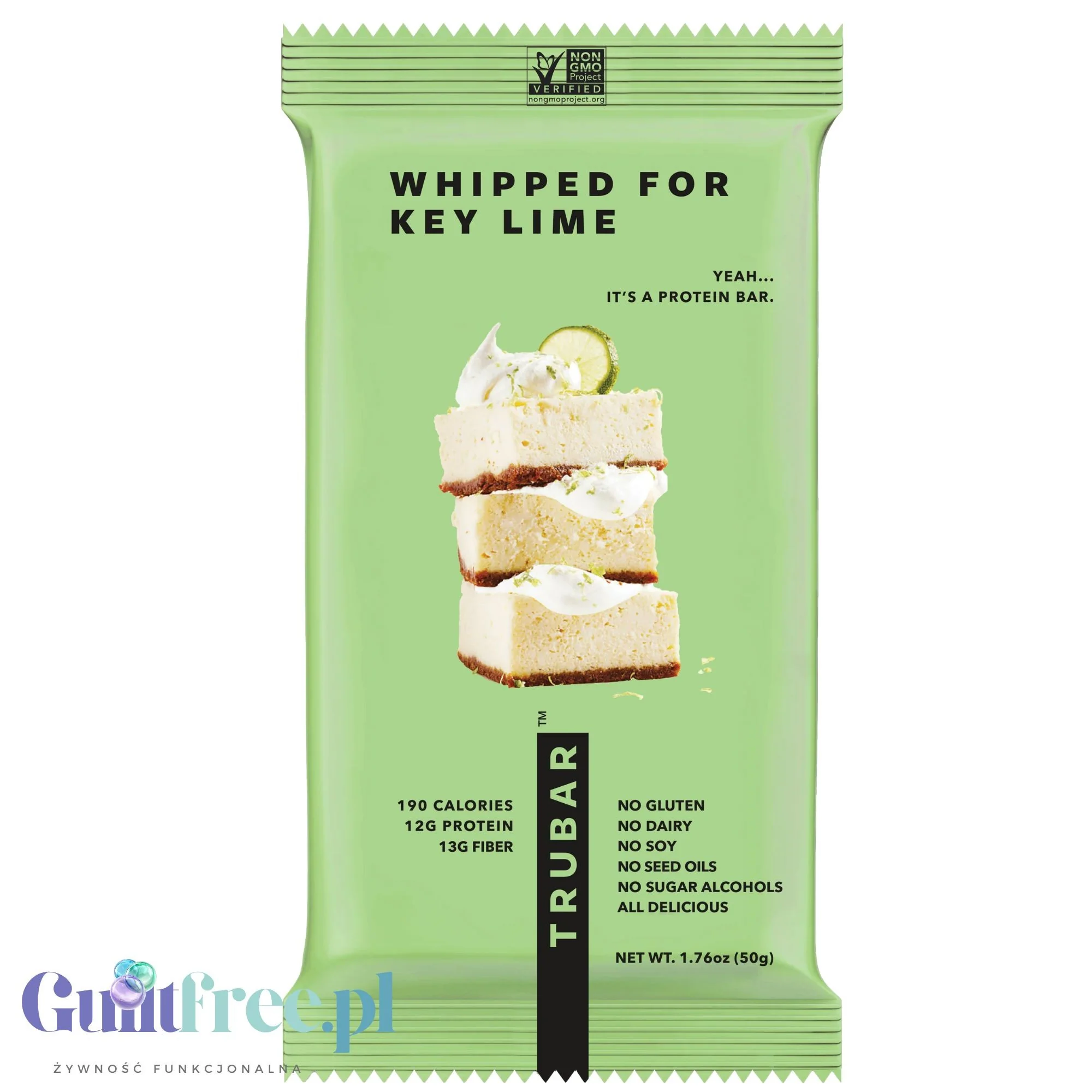 TRUBAR Whipped for Key Lime - wegański baton proteinowy bez soi, glutenu i słodzików