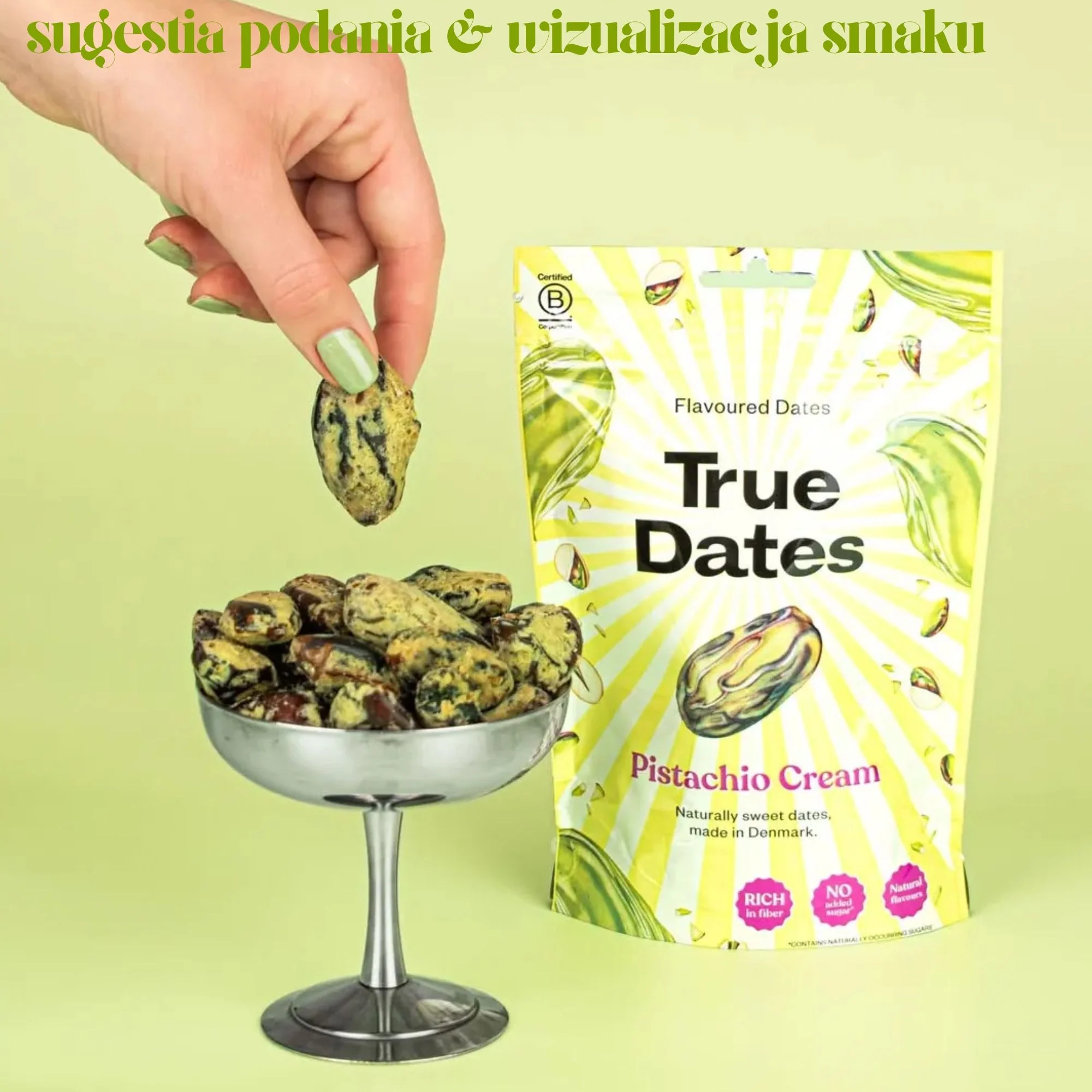 True Dates Pistachio Cream - daktyle nadziewane kremem pistacjowym bez dodatku cukru - Image 4