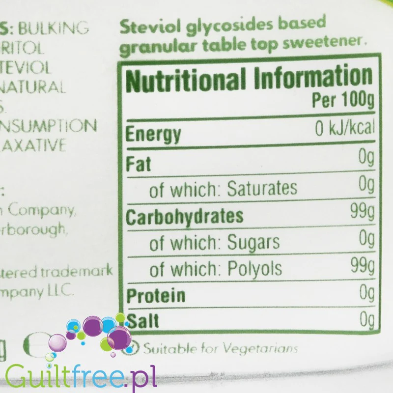 Truvia Stevia Leaf 270g UK -  naturalny słodzik w kryształkach 0kcal ze stewią i erytrytolem - Image 5