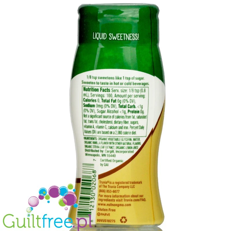 Truvia Organic Stevia Vanilla - płynny waniliowy słodzik stewiowy w kroplach - Image 2