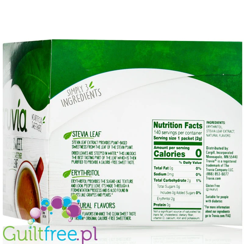 Truvia Stevia Leaf - 140 saszetek - słodzik w saszetkach ze stewią i erytrytolem - Image 3