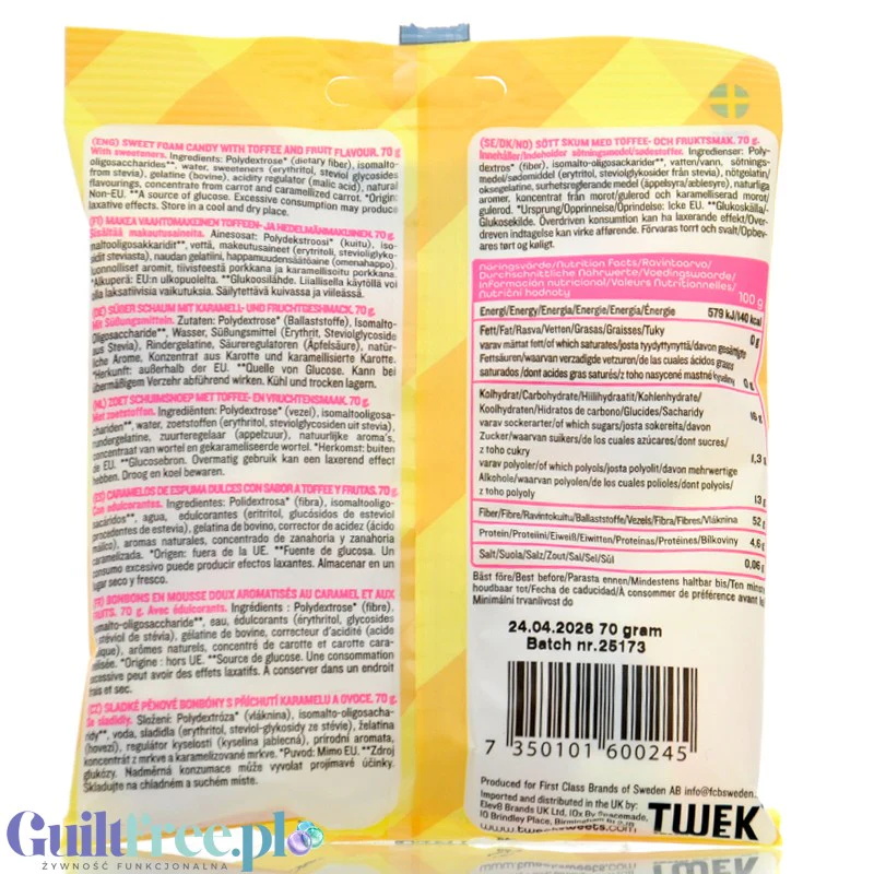 TWEEK Banana Bliss - błonnikowe pianko-żelki Bananowe & Toffee bez dodatku cukru 45% mniej kcal - Image 2