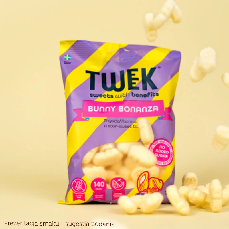 TWEEK Bunny Bonanza - śliczne błonnikowe pianko-żelki króliczki bez dodatku cukru 55% mniej kcal - Image 3