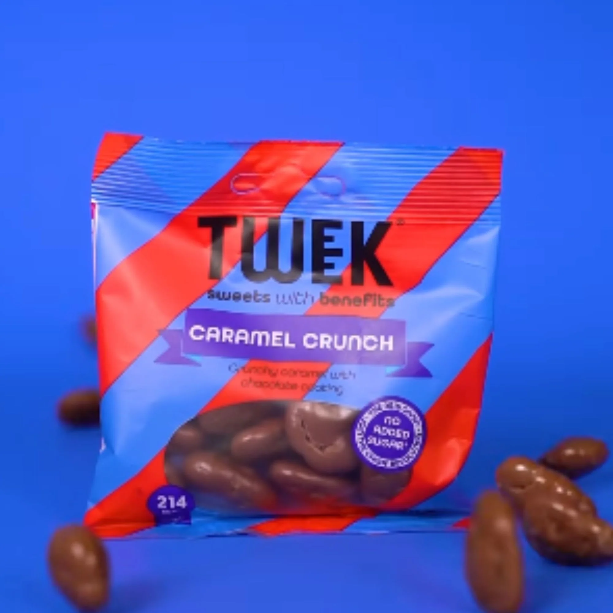 TWEEK Caramel Crunch - czekoladowe drażetki z migdałami i karmelem bez dodatku cukru - Image 2