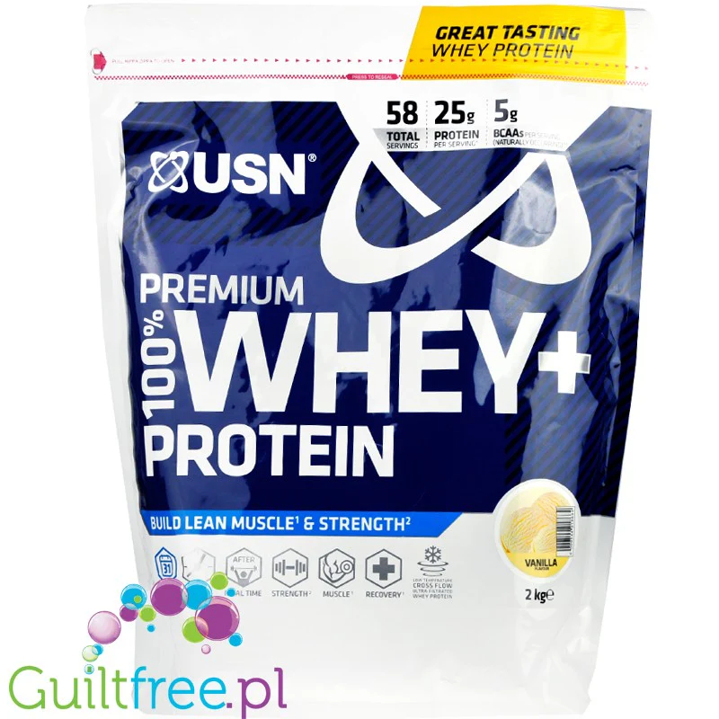 USN Whey Premium Protein Vanilla 2KG - odżywka białkowa WPI, WPH i WPC