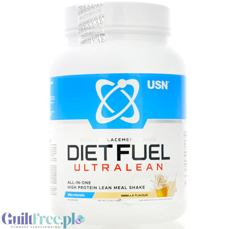 USN DietFuel Ultra Lean Meal Replacement Vanilla Cream 1kg - koktajl białkowy, substytut posiłku, smak Wanilia