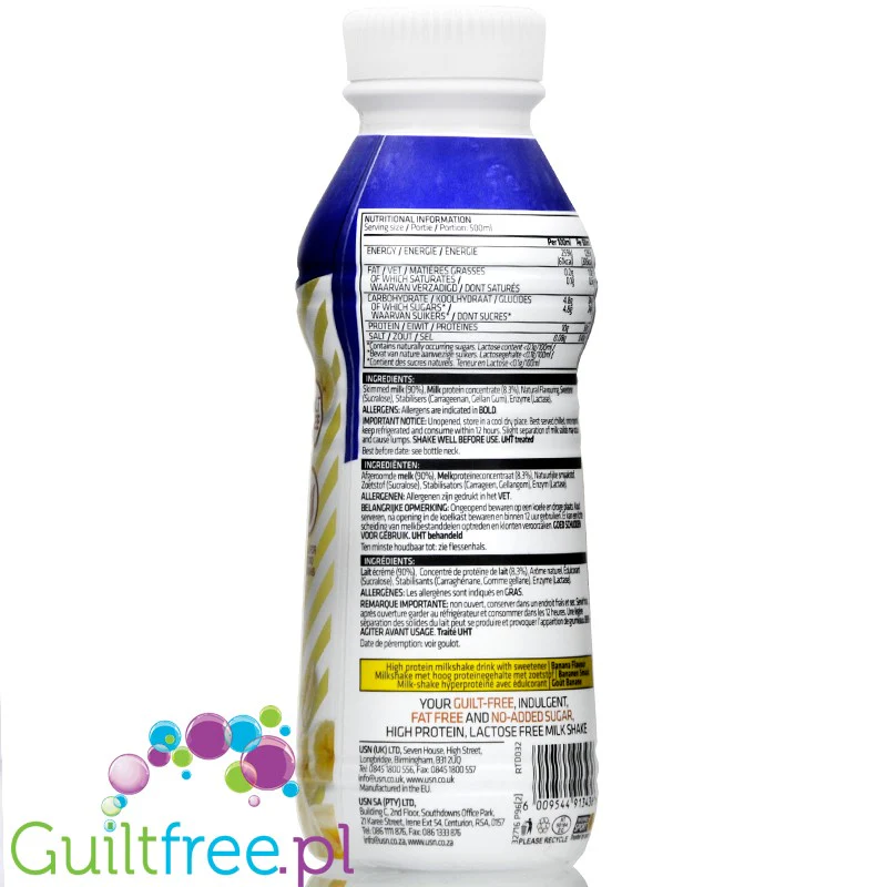 USN Trust 50 Banana - 50g białka, szejk proteinowy bez laktozy - Image 3
