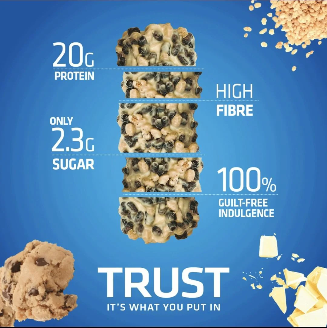 USN Trust Crunch Cookies & Cream - chrupiący baton białkowy z masą ciasteczkową - Image 4