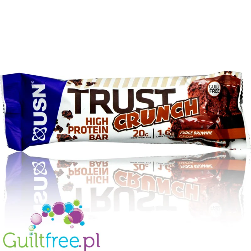 USN Trust Crunch Fudge Brownie - chrupiący baton białkowy z masą karmelową - Image 5