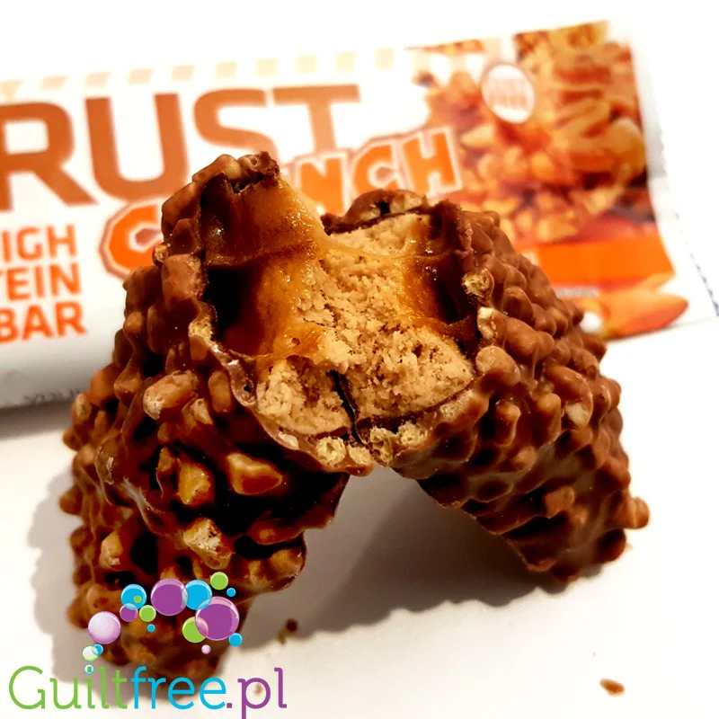 USN Trust Crunch Salted Caramel - chrupiący baton białkowy z masą karmelową (Solony Karmel & Orzechy Ziemne) - Image 2