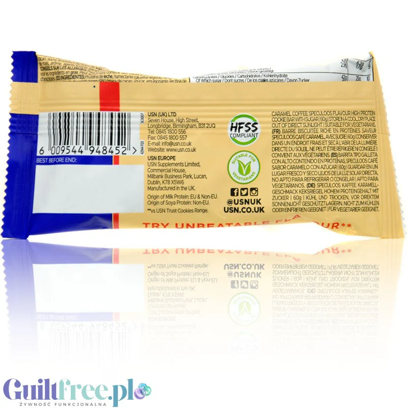 USN Trust Protein Cookie Bar Speculoos Caramel 16g białka & 229kcal - Image 6