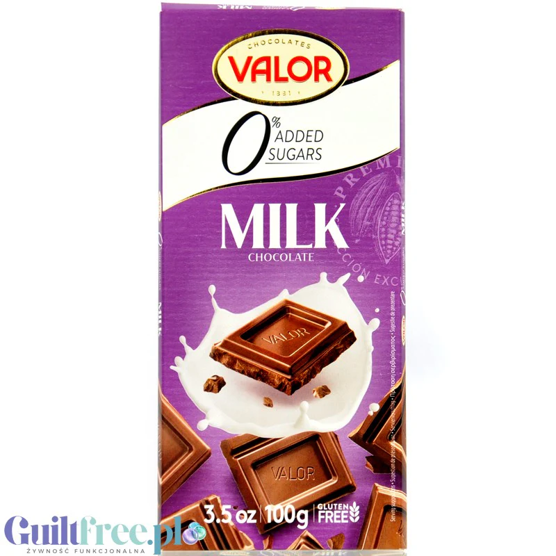 Valor Creamy Milk Chocolate - bezglutenowa mleczna czekolada bez dodatku cukru