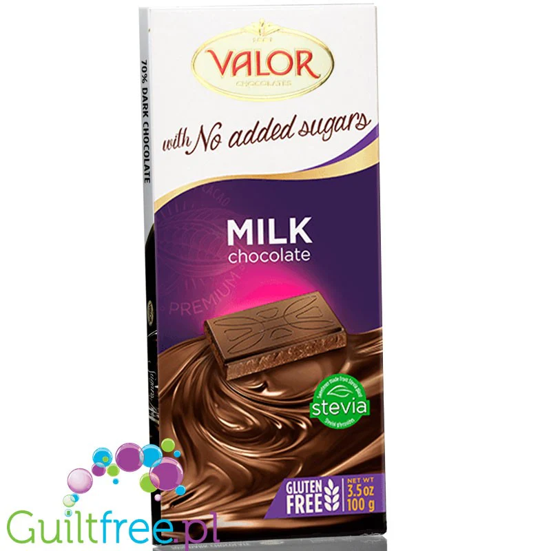 Valor Creamy Milk Chocolate - bezglutenowa mleczna czekolada bez dodatku cukru - Image 2