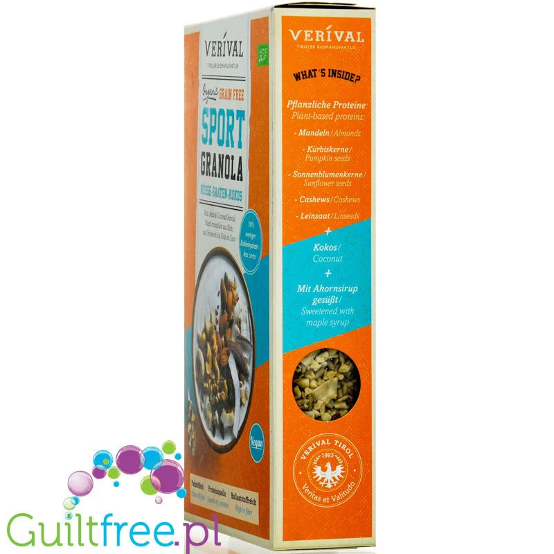 Verival Granola Sport Nüsse & Kokos - bezglutenowa wegańska granola proteinowa z orzechami i kokosem - Image 4