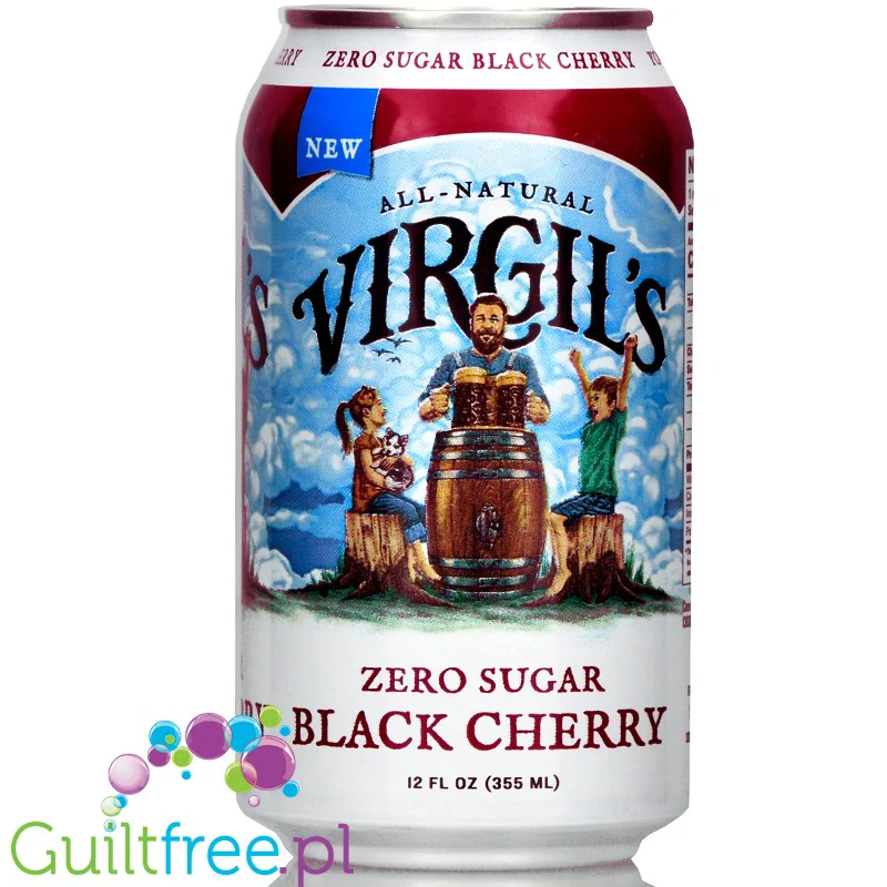 Virgil's Zero Black Cherry - naturalny napój zero kalorii bez cukru ze stewią i erytrolem - Image 2