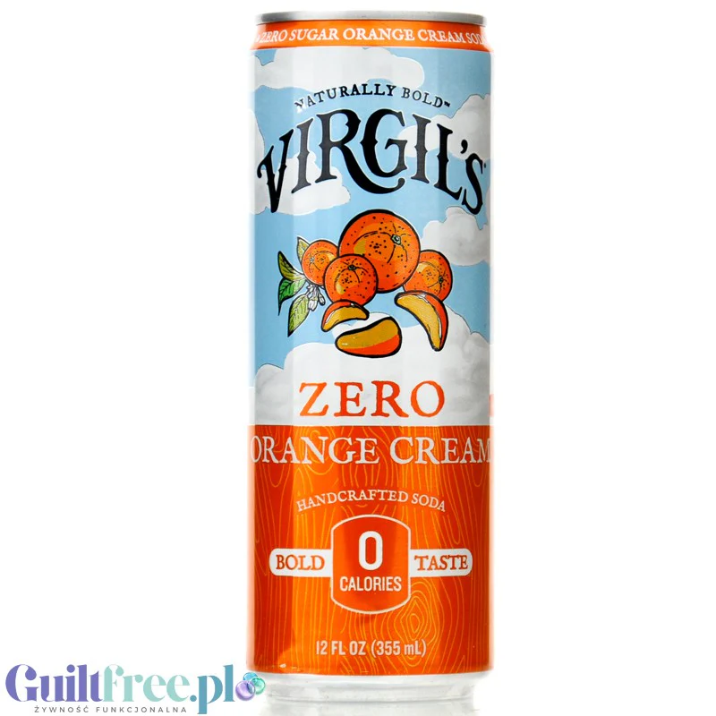 Virgil's Zero Orange Cream Soda - naturalny napój zero kalorii bez cukru ze stewią i erytrolem