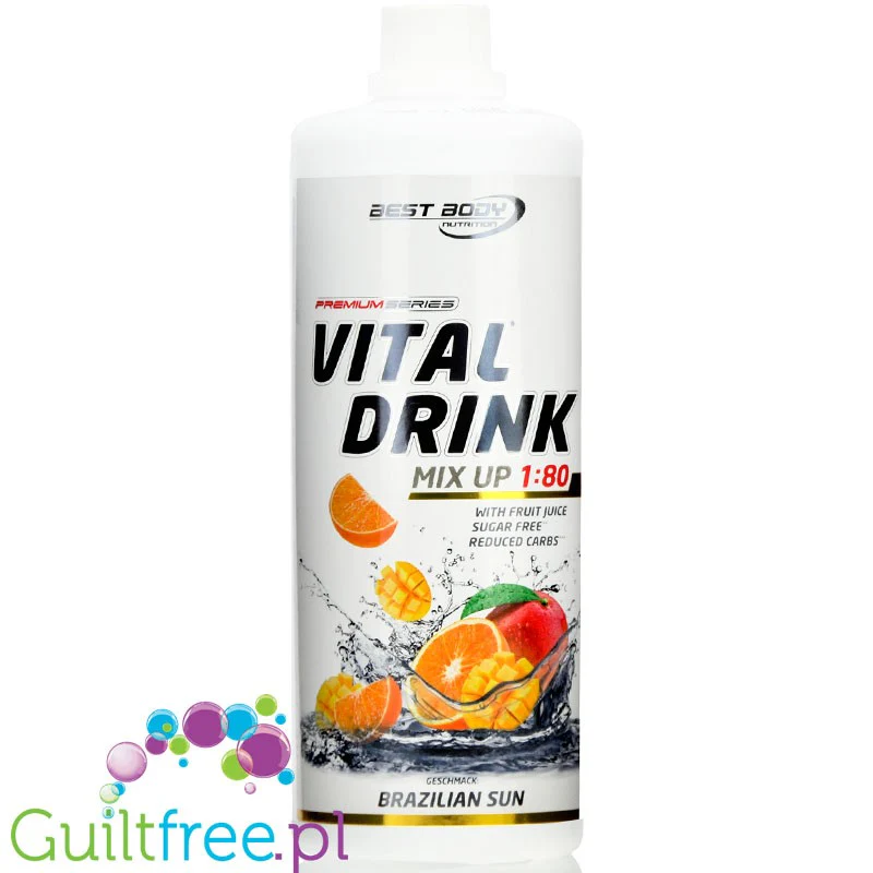 Vital Drink Brazilian Sun 1L - koncentrat bez cukru z witaminami (Mango & Pomarańcza)