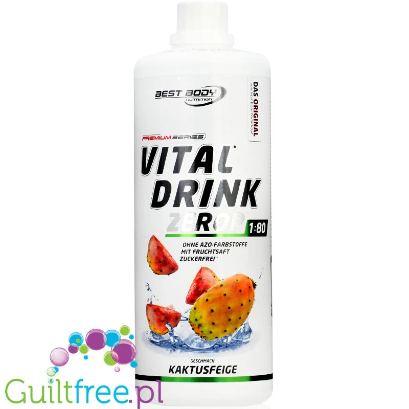 Vital Drink Cactus 1L - koncentrat bez cukru z witaminami, Opuncja Figowa