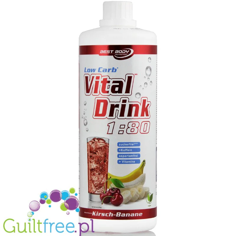 Vital Drink Wiśnia & Banan 1L - koncentrat bez cukru z L-karnityną i witaminami