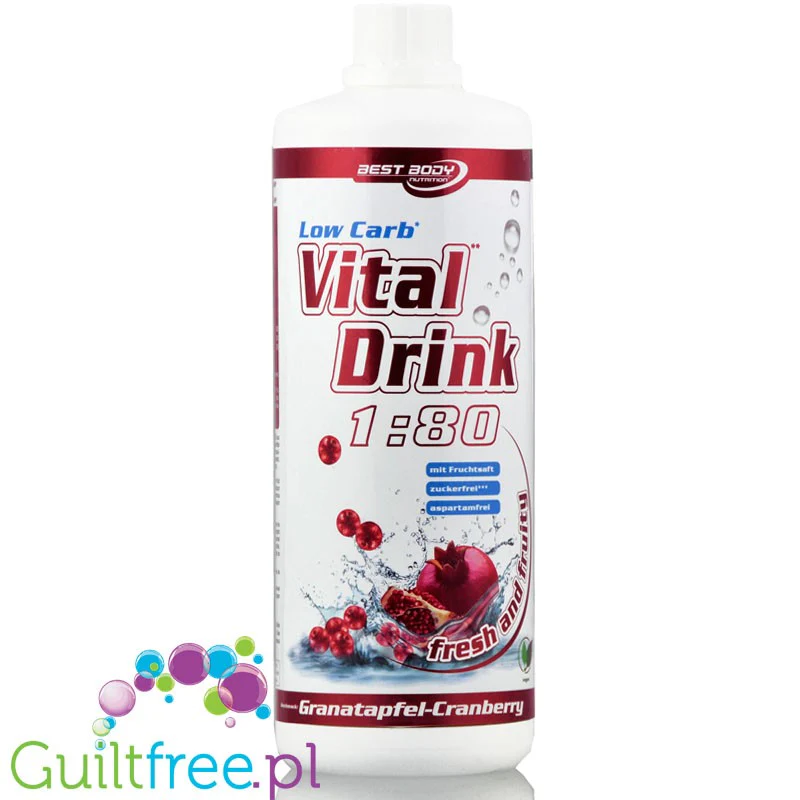 Vital Drink Granat & Żurawina 1L - koncentrat bez cukru z L-karnityną i witaminami