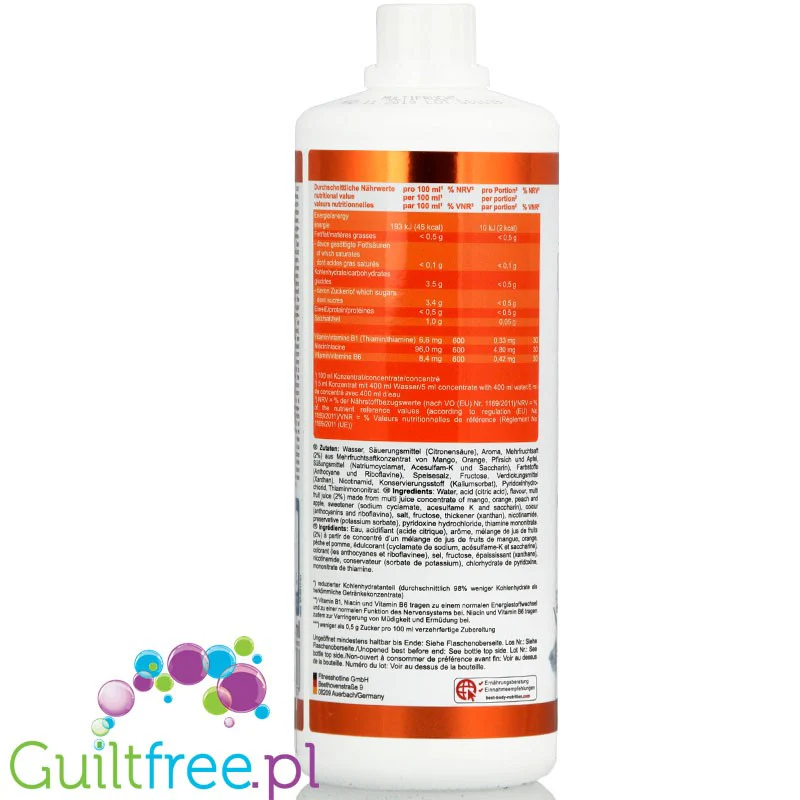 Vital Drink Multiowoc 1L - koncentrat bez cukru do przygotowania 80L napoju, L-karnityna i witaminy - Image 2