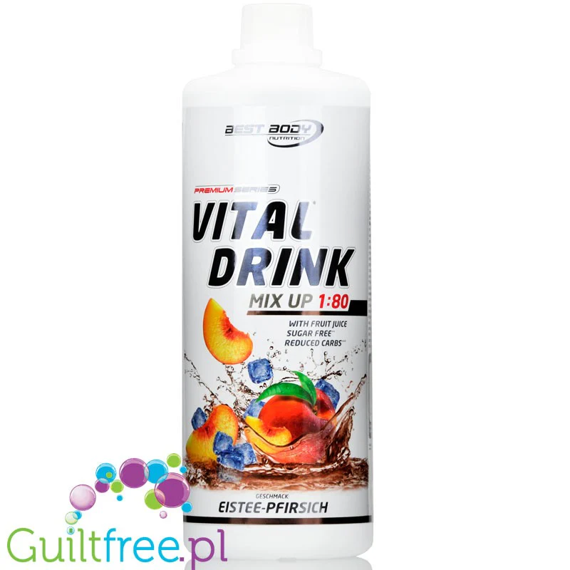 Vital Drink Peach Ice Tea 1L - koncentrat bez cukru z L-karnityną i witaminami