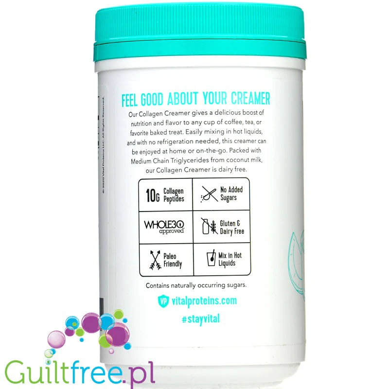 Vital Proteins Collagen Creamer, Coconut - keto zabielacz kolagenowy z MCT, bez cukru i słodzików - Image 2