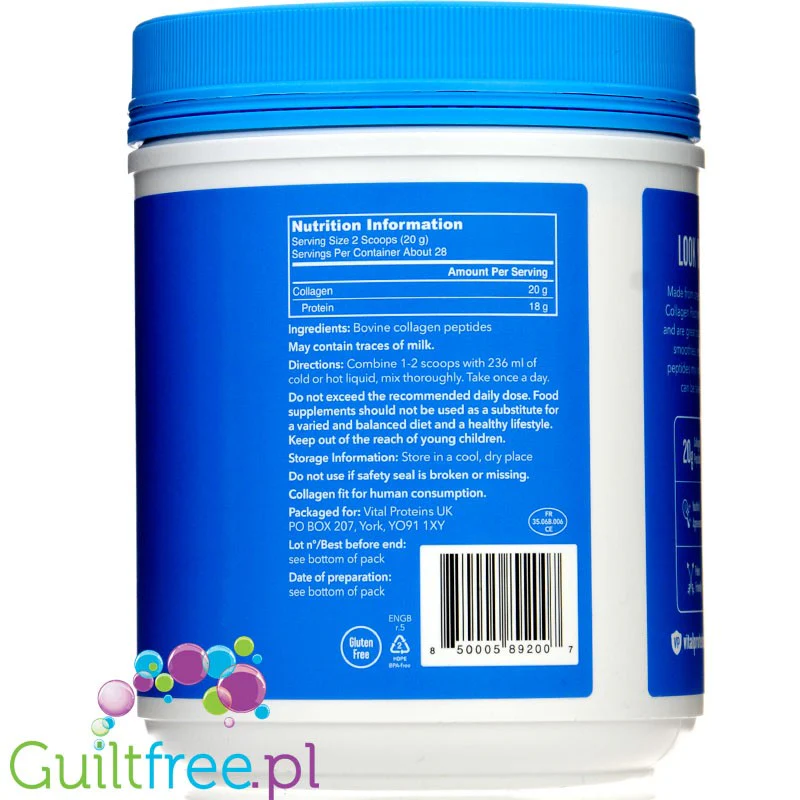 Vital Proteins Collagen Peptides, Unflavoured 567g - peptydy kolagenowe 100% bez cukru, słodzików i aromatów - Image 3