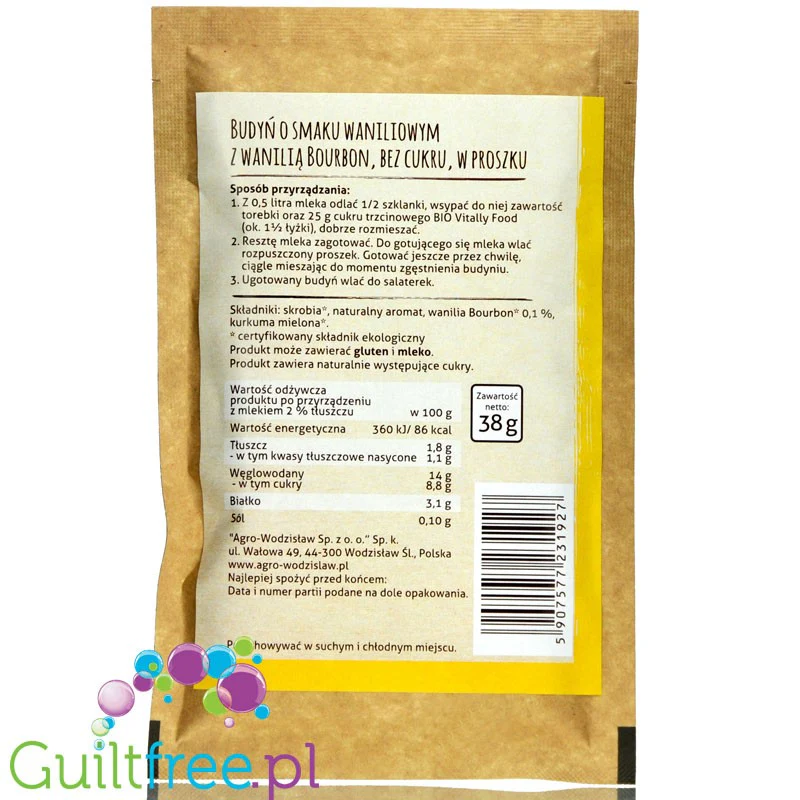 Vitally Food Budyń Wanilia Bourbon bez dodatku cukru i słodzików - Image 2
