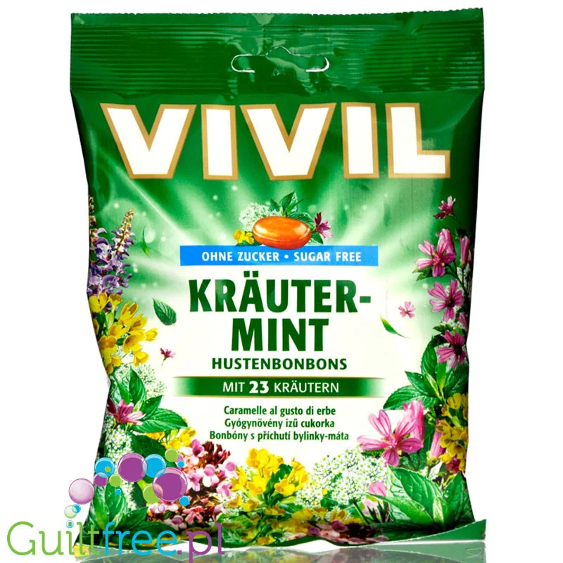 Vivil Herbs & Mint - cukierki bez cukru miętowo-ziołowe z ekstraktem 23 ziół