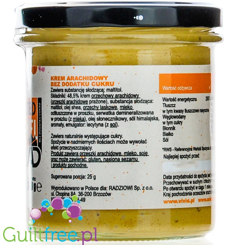 Vivio Anka Dziedzic Krem Arachidowy Salted Caramel - krem orzechowy bez cukru, Solony Karmel - Image 3