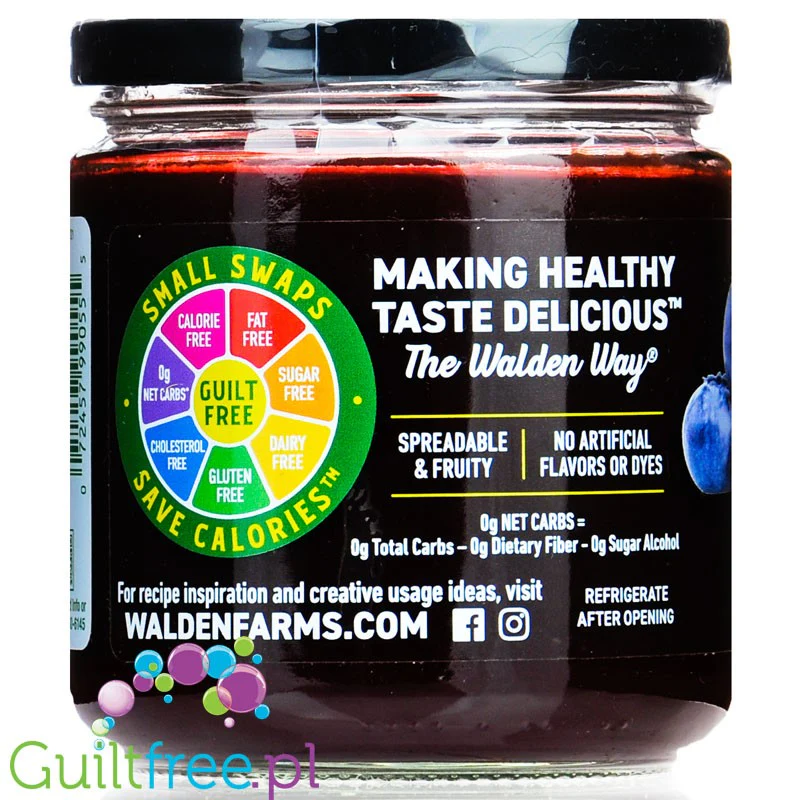 Walden Farms Blueberry Spread USA - dżem jagodowy bez cukru i kcal ze stewią - Image 3