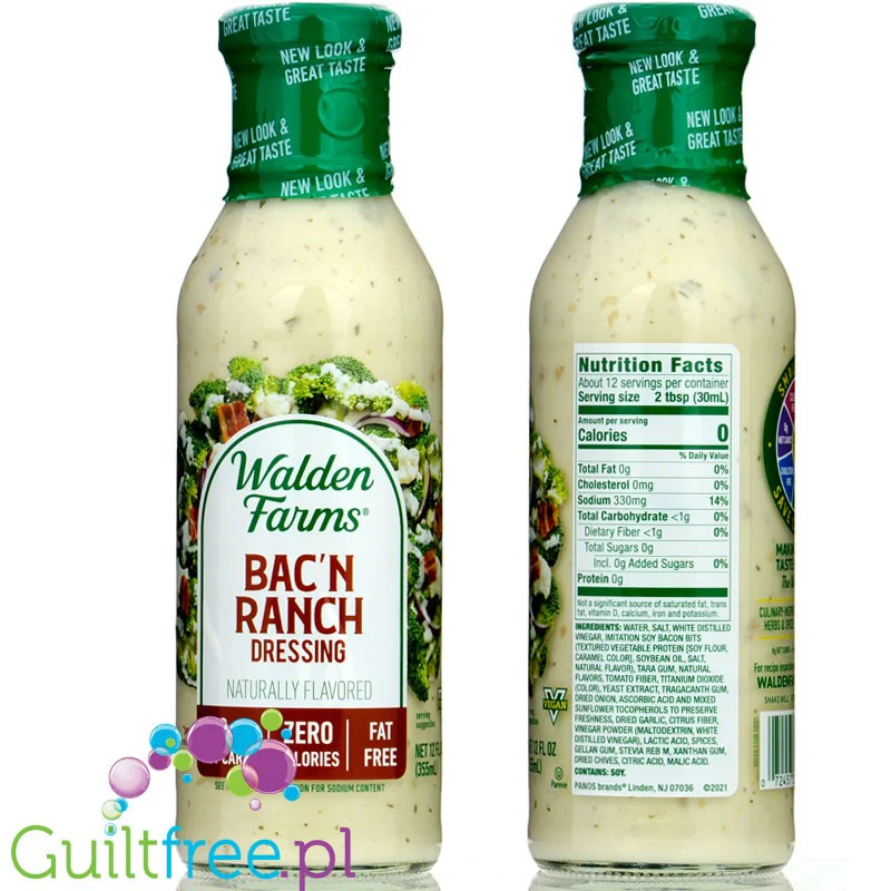 Walden Farms Dressing, Bac'n Ranch USA - 0kcal, sos bekonowo-śmietanowy ze stewią