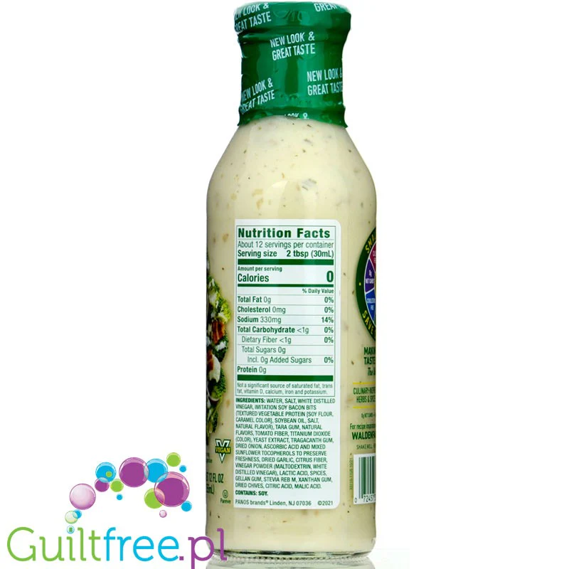 Walden Farms Dressing, Bac'n Ranch USA - 0kcal, sos bekonowo-śmietanowy ze stewią - Image 3