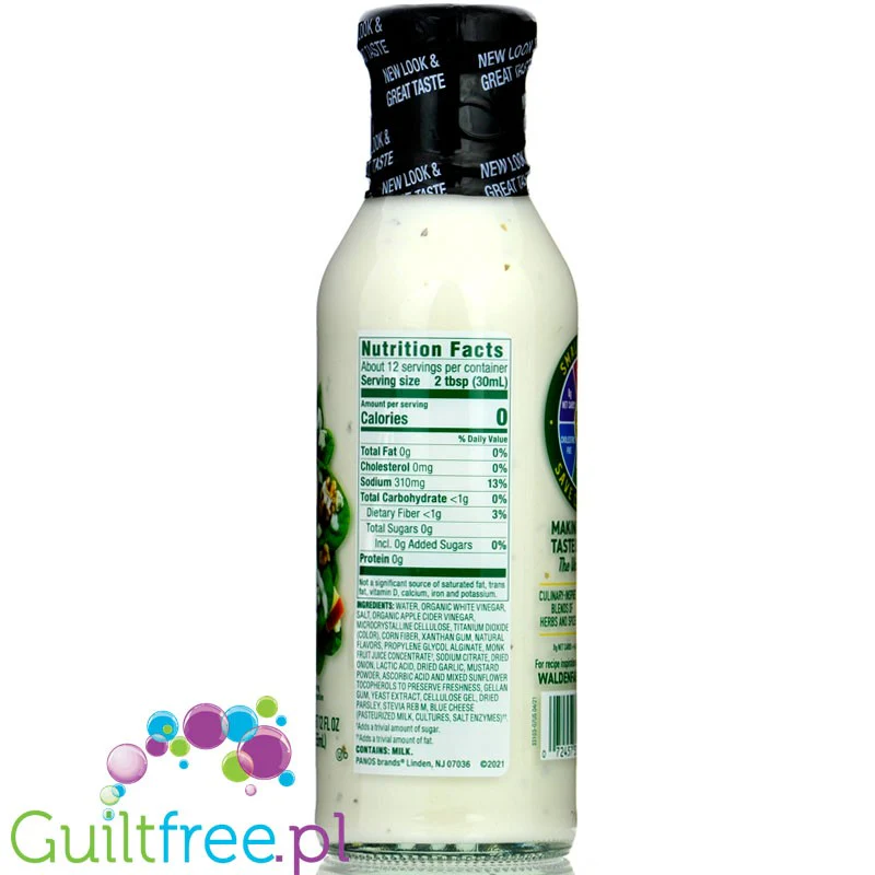Walden Farms Dressing, Bleu Cheese USA - 0kcal, sos sałatkowy o smaku sera pleśniowego, bez sukralozy - Image 3